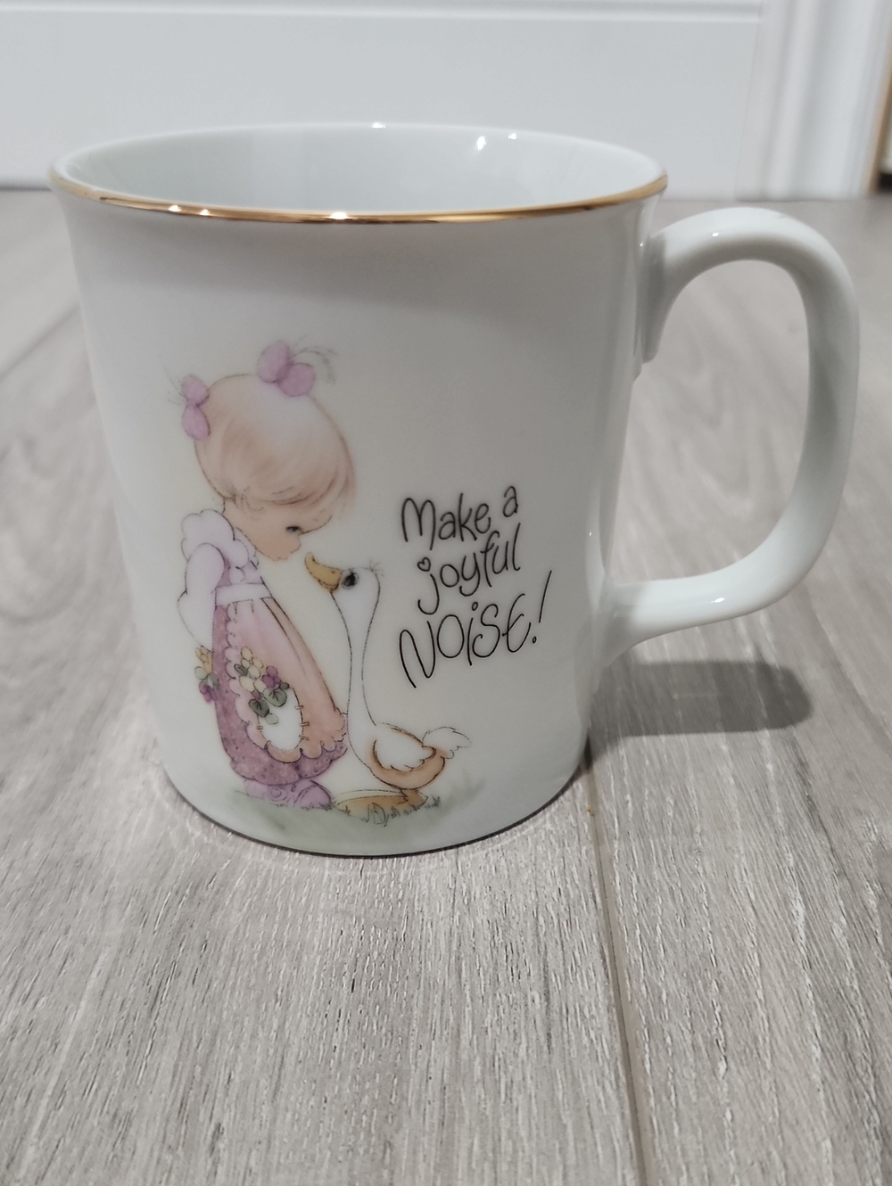 🐑Precious Moments Make a Joyful Noise Coffee Mug White & Pink